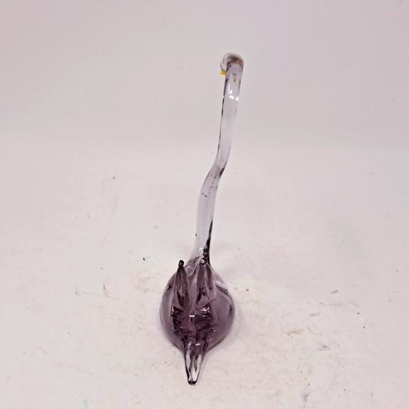 Hand Blown Purple Art Glass Swan - Picture 3 of 4